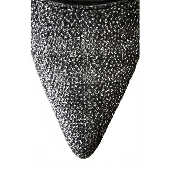 New Nine West Women's Pumps Heels Size 7.5M Black Silver Sparkle Evening Party - Picture 7 of 8